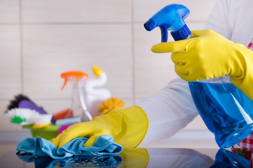 Cleaning team preparing a deep cleaning service in a residential property