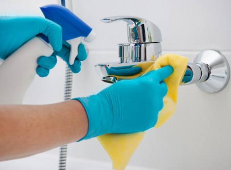 Service records being checked during a cleaning complaint review