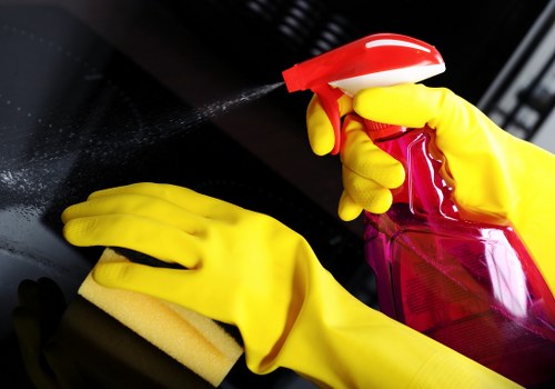 Bloomsbury office cleaning team sanitising desks and shared surfaces